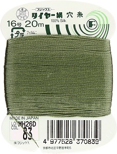 Japan 100% Silk Thread 20 Meter #16 Color-83(Olive)