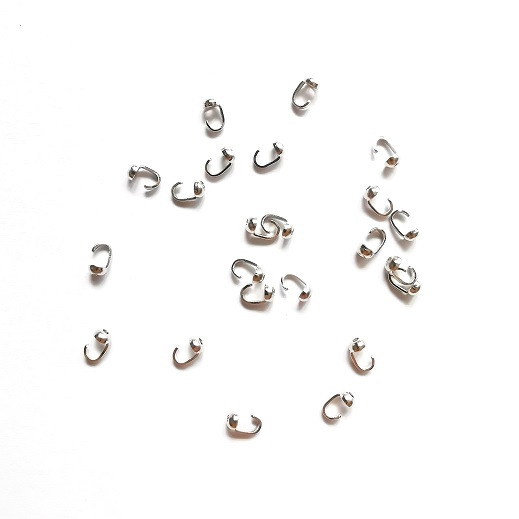 Base Metal Bead Tips-0.9mm Hole/Nickel Color/100pc