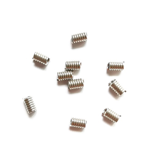 Metal Spiral Cord Connector Without Loop/2mm/Nickel Color/50pc