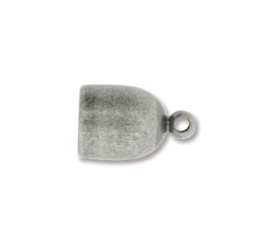 6mm Antique Silver Plated Bullet End Caps/2pc