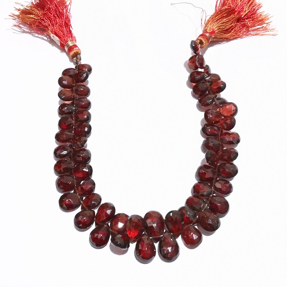 Red Garnet(A) Faceted Pear Shape 19cm Strand