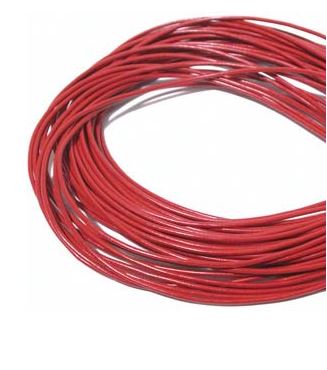 Greek Leather 2mm Round/1 Meter/Red