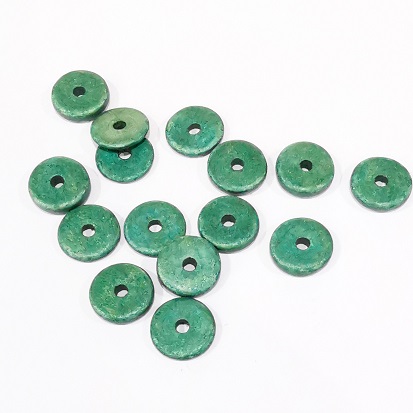 Ceramic Beads-Large Wheel 2.2x13mm-Metallic Green/30pc