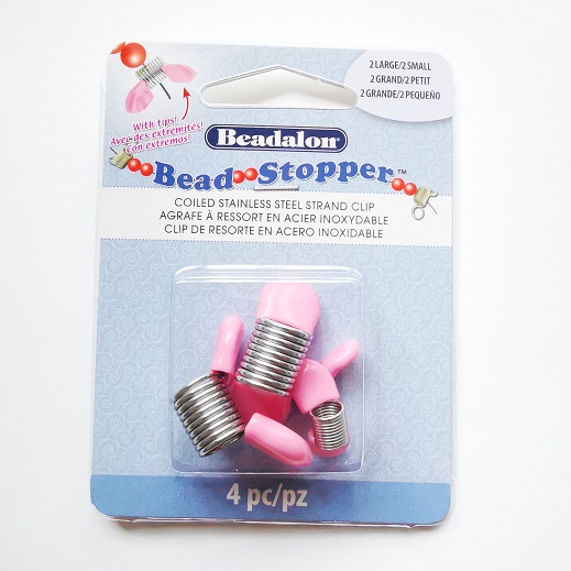 Bead Stopper With Pink Tips Combo Pack 2(L) & 2(S)/4 pc