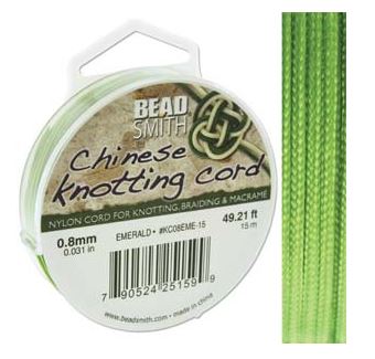 Chinese Knotting Cord/0.8mm/Emerald/15m