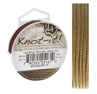 Chinese Knotting Cord/0.8mm/Light Brown/15m