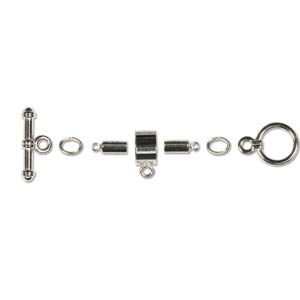 Kumihimo Finding 3mm Barrel Set-Silver Plated