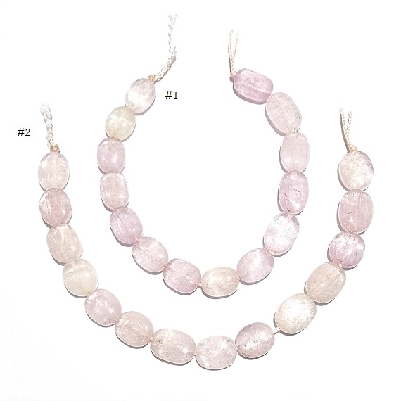 KUNZITE Natural Smooth Flat Oval Strand