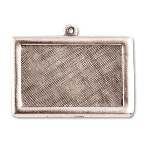Patera™ Large Framed Rectangle Pendant 37x25mm/Antiq-Silver