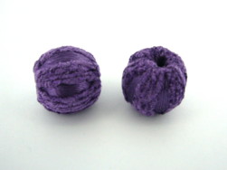Fabric Beads-20mm Woven-Purple/4pc