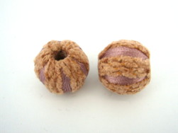 Fabric Beads-20mm Woven-Rose/4pc
