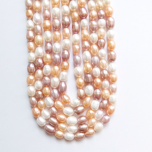 Natural Fresh Water Pearl 7-8mm Rice/Mixed Color/37cm Strand