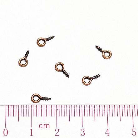 Metal Pendant Screw Peg/4mmx8mm/Copper/20pc