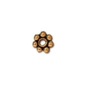 TierraCast® Pewter 5mm Beaded Daisy Spacer/Antique Gold/25pc