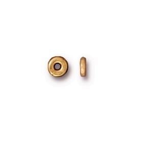 TierraCast® Pewter 5x1.25mm Kenyan Spacer/Bright Gold/25pc