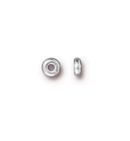 TierraCast® Pewter 4mm Spacer Disk/Silver Plated/25pc