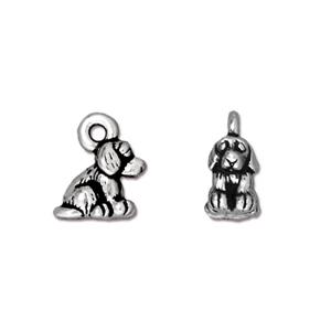 TierraCast® Pewter 3D Dog Charm 10.25x7.75mm AS/2pc