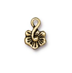 TierraCast® Pewter Blossom Charm/8x12mm/Antique Gold/2pc