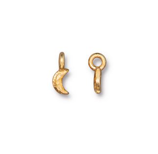 TierraCast® Pewter Crescent Moon/4x10mm/Bright Gold/2pc