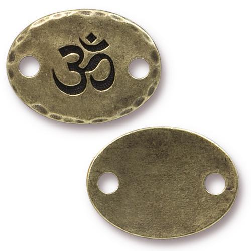 TierraCast® Pewter OM Link/ 20x15mm-Antique Gold/1pc
