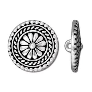 TierraCast® Pewter Bali Style Button/17mm-Antique Silver/1pc