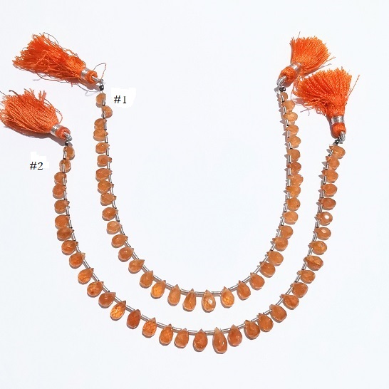 Spessatite(A)-Orange Garnet Faceted Mini Briolettes Strand
