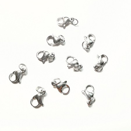 Stainless Steel Lobster Clasp With Jump Ring 9x5.5x3.5mm/5pc