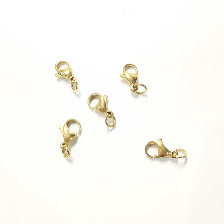 Stainless Steel Lobster w/Jump Ring/Ion Plate-9mm/Gold/3pc