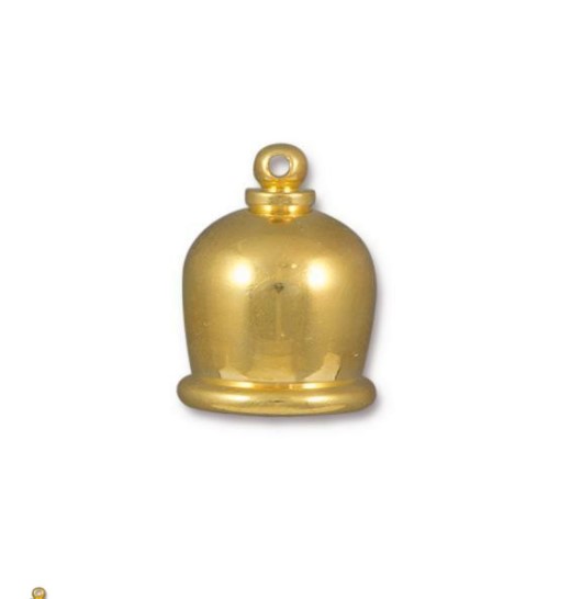 TierraCast® Pewter Brass Taj Endcap 10mm/Bright-Gold/2pc
