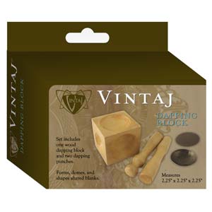 Vintaj Wooden Doming Block With 2 Punches