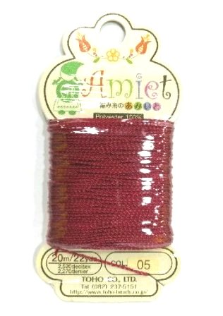 Amiet 100% Polyester Thread/20meter/Carmine-05
