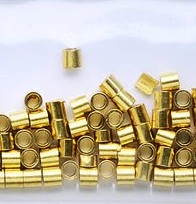 Metal Crimp Tubes Gold Plated 2x2mm(ID)/50pc