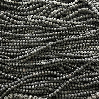 Lava Stones(A) (Unwaxed) 8mm Round/Africa/38cm Strand