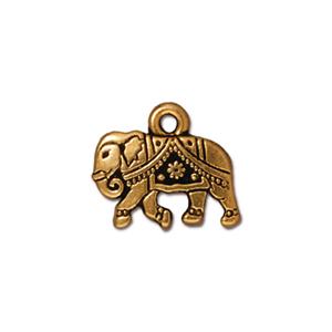 TierraCast® Pewter Elephant Charm/12x13mm-Antique Gold/1pc