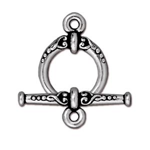 TierraCast® Pewter 15+24mm Heirloom Toggle/Antique Silver/1set