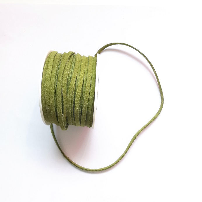 Synthetic Suede Tape/Fabric Suede Lace/Roll/18 Meters-Olive