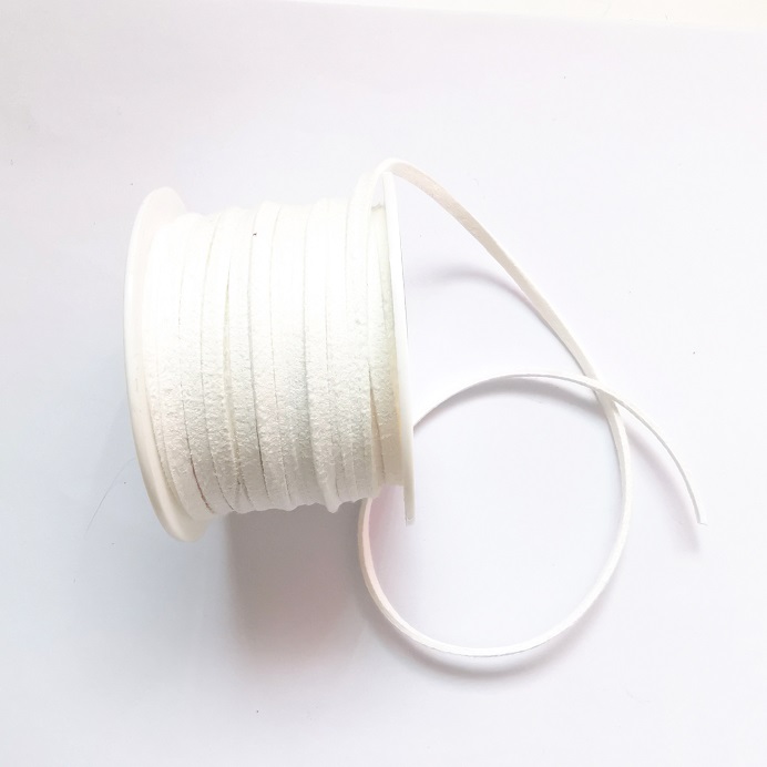 Synthetic Suede Tape/Fabric Suede Lace/Roll/18 Meters-White