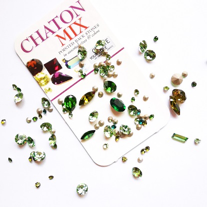 Swarovski Element Crystal Mix Chaton/Mixed Green